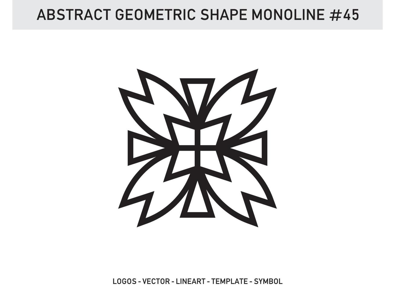 esquema de lineart de azulejo de diseño geométrico monoline vector