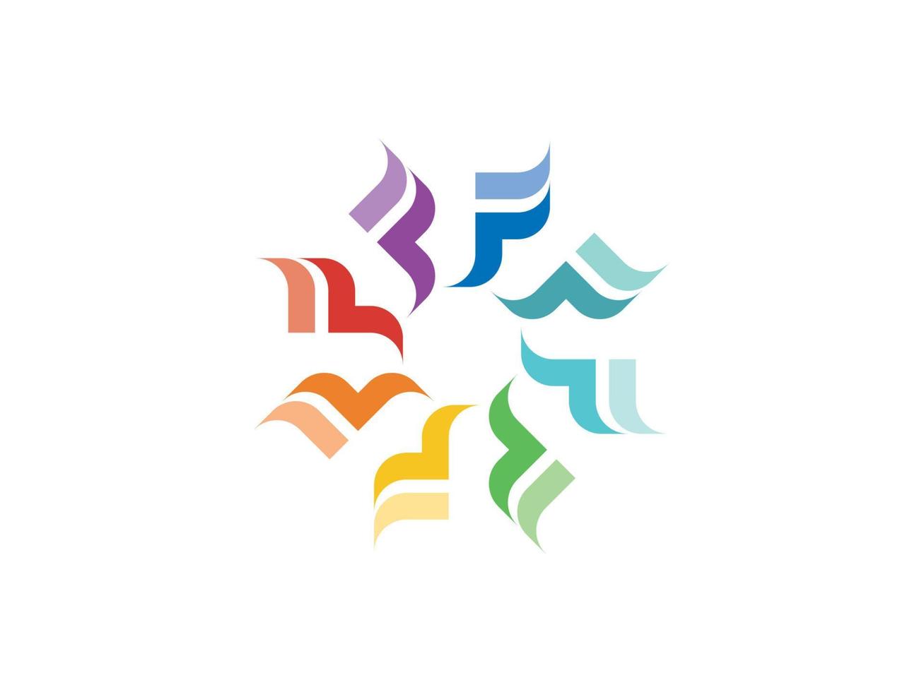 vector libre de logotipo abstracto de círculo cuadrado de forma colorida