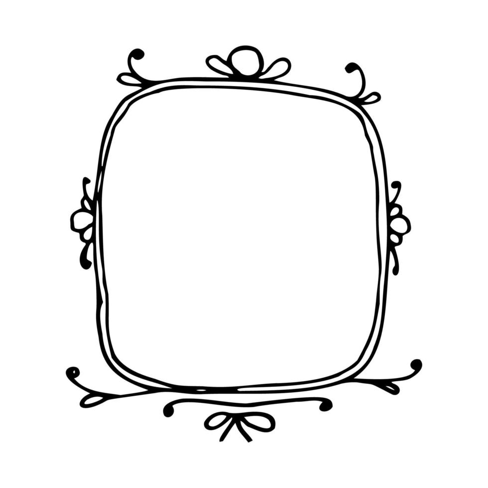 doodle hand drawn simple frame vector