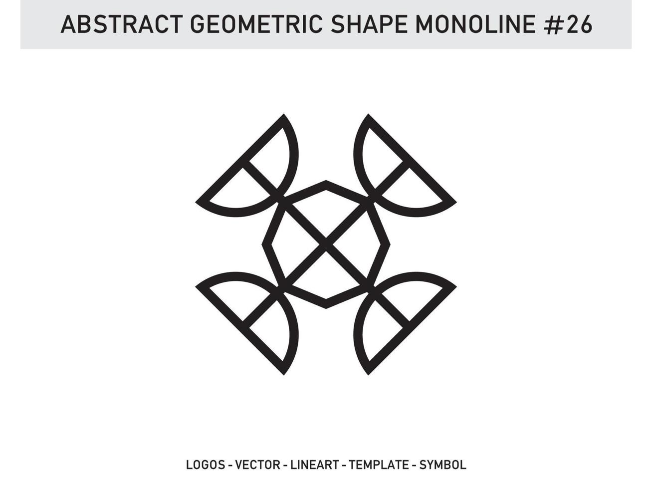 Monoline Lineart Geometric Design Abstract Vector Free