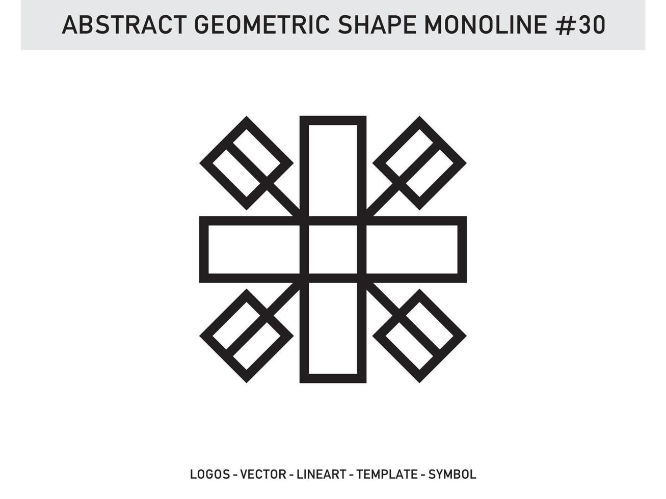 Geometric Monoline Lineart Shape Design Vector