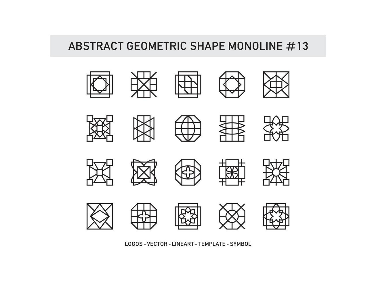 Set of Abstract Geometric Shape Monoline Tiles Design Ceramic Free Pro Vector
