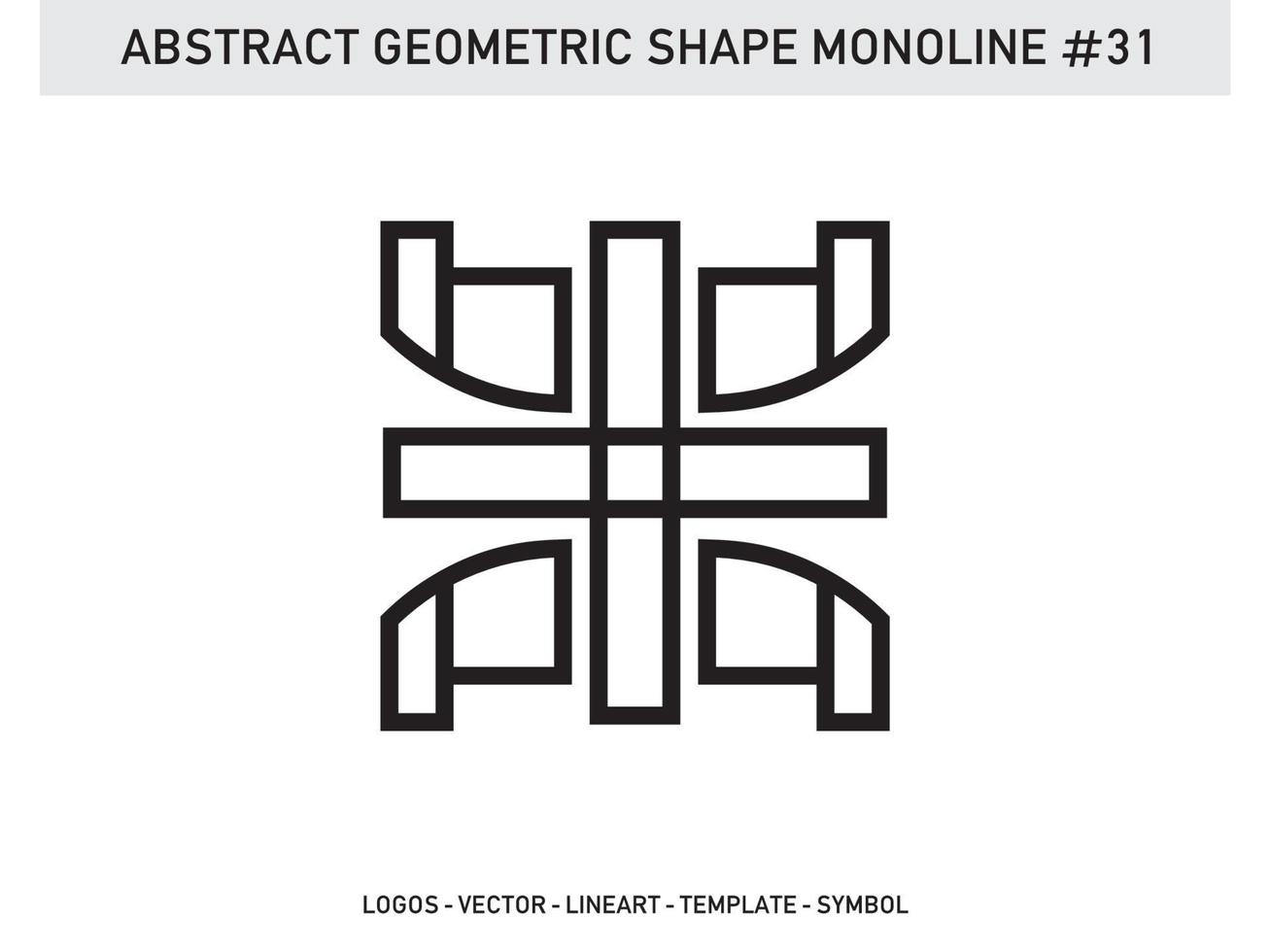 Abstract Monoline Lineart Geometric Design Vector Free