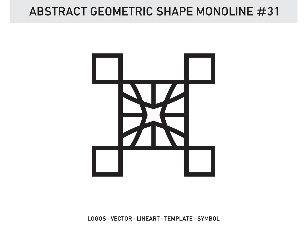 Abstract Monoline Lineart Geometric Design Vector Free