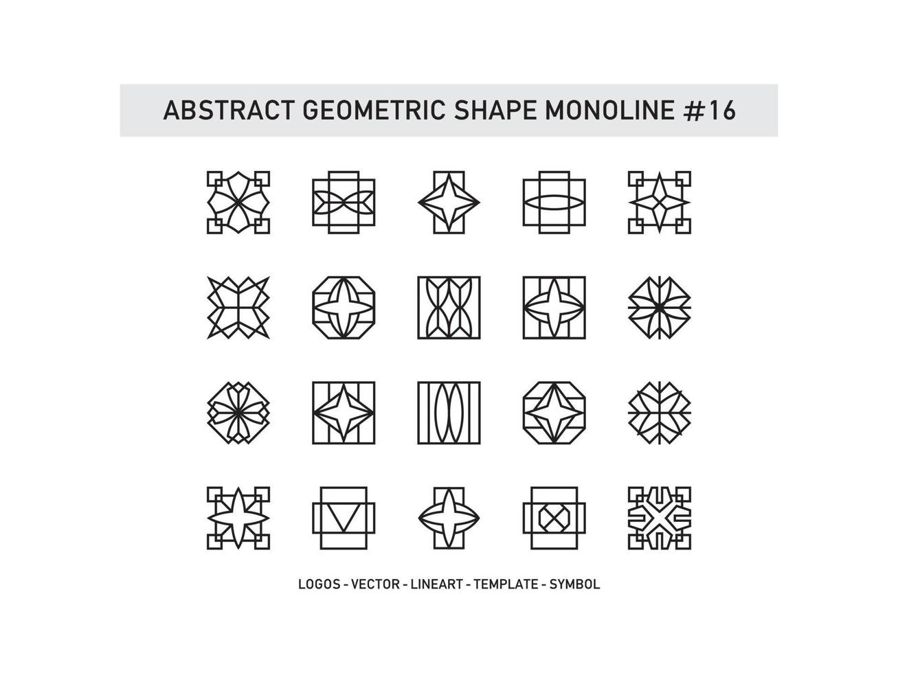 Set of Abstract Geometric Shape Monoline Tiles Design Ceramic Free Pro Vector