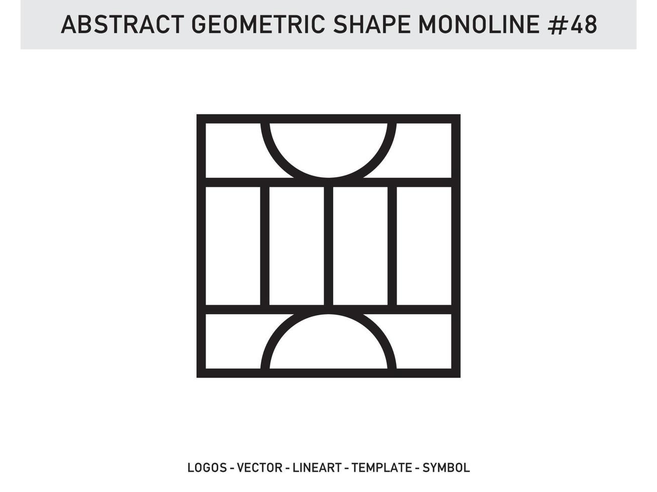 Monoline Geometric Abstract Design Tile Lineart Outline Free vector