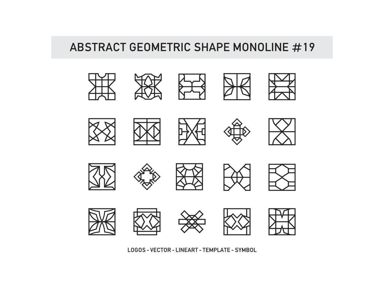 Set of Abstract Geometric Shape Monoline Tiles Design Ceramic Free Pro Vector