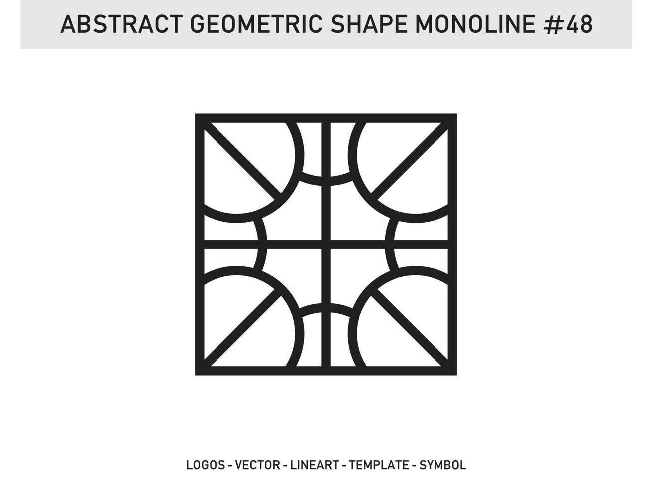 Monoline Geometric Abstract Design Tile Lineart Outline Free vector