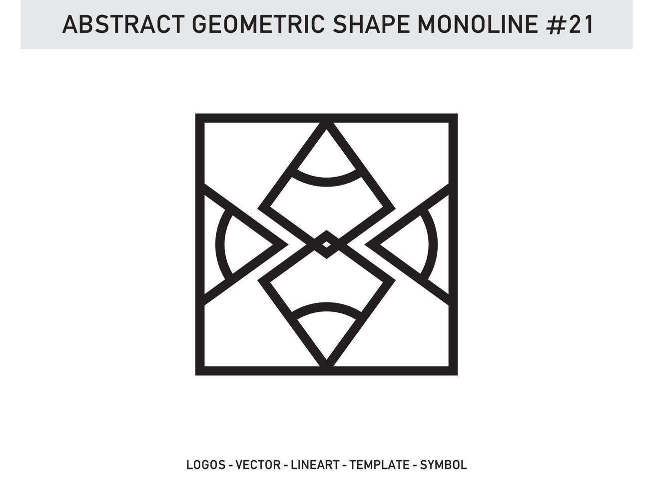 Monoline Geometric Abstract Shape Tile Design Vector Free