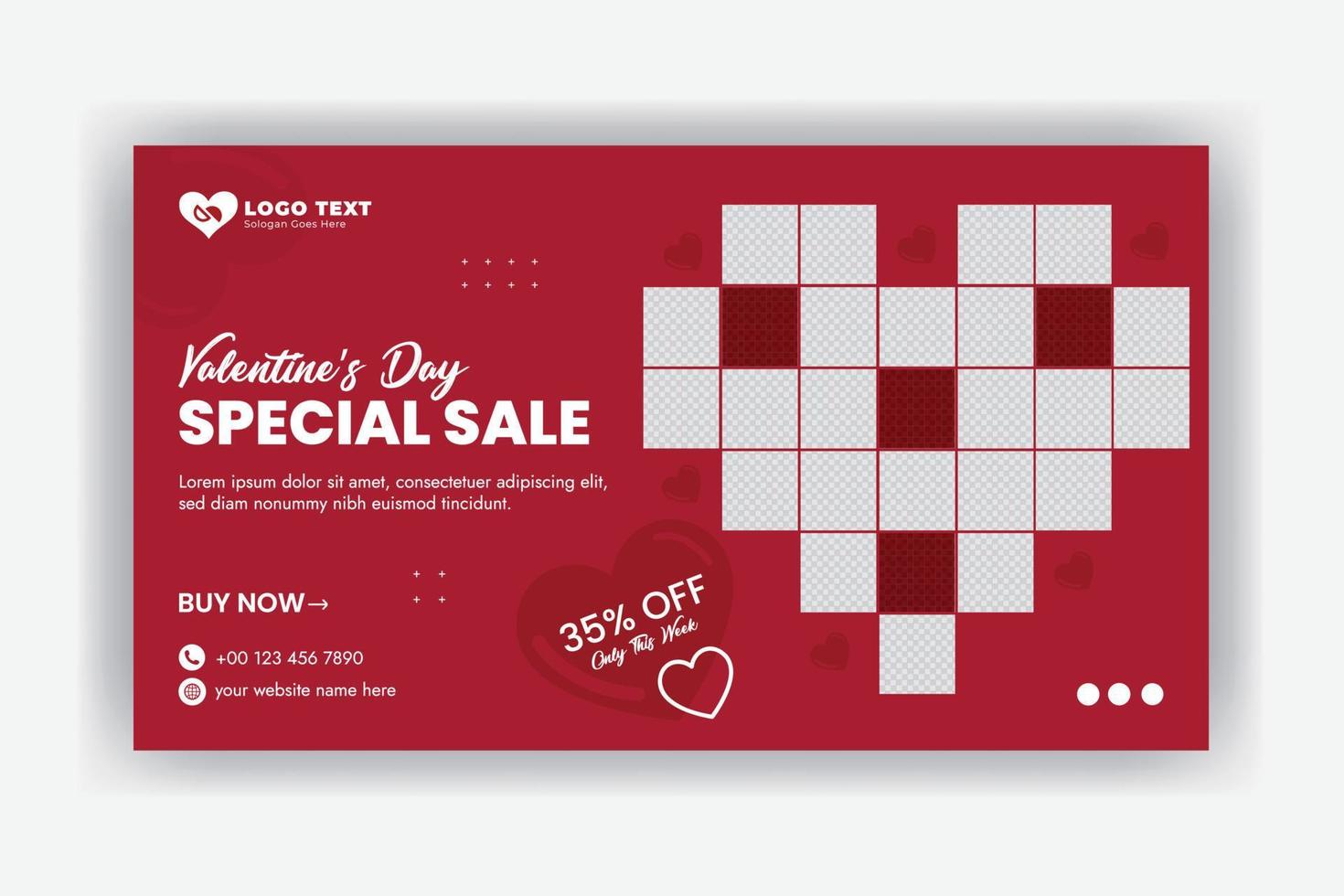 valentine's day special sale social media cover web banner template vector