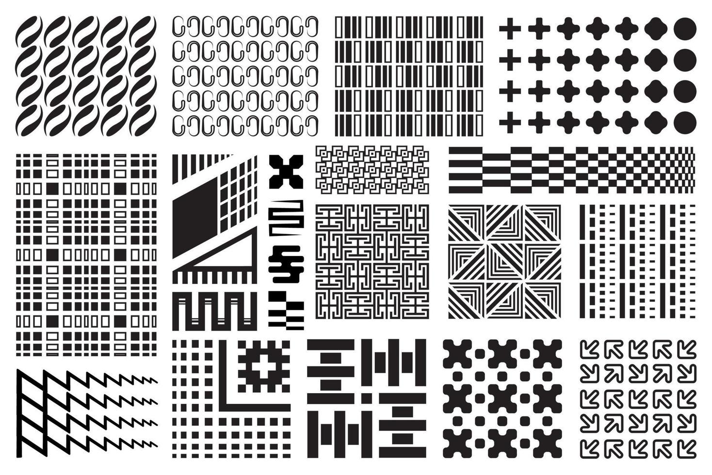 Abstract geometric design elements. Black and white flat memphis vector patterns. Memphis halftones for design projects as covers, banners, cards, invitations and others.