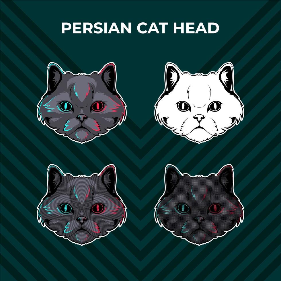 Persian cat head vector collection