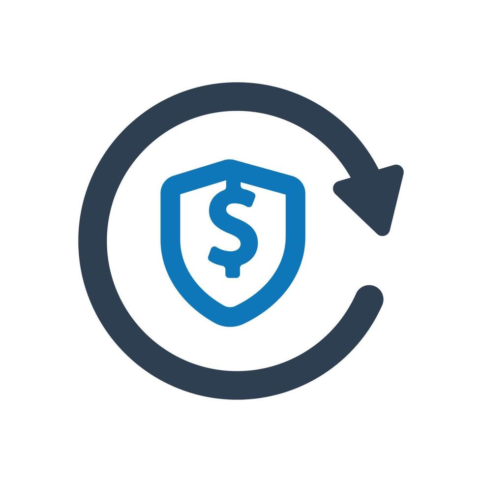 Business dollar security, protection icon vector
