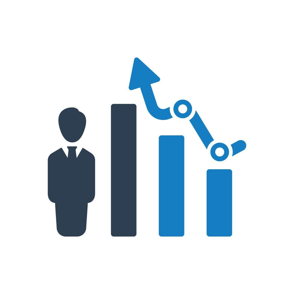 Financial progress, growing report icon, Trending Arrow Outline Icon vector