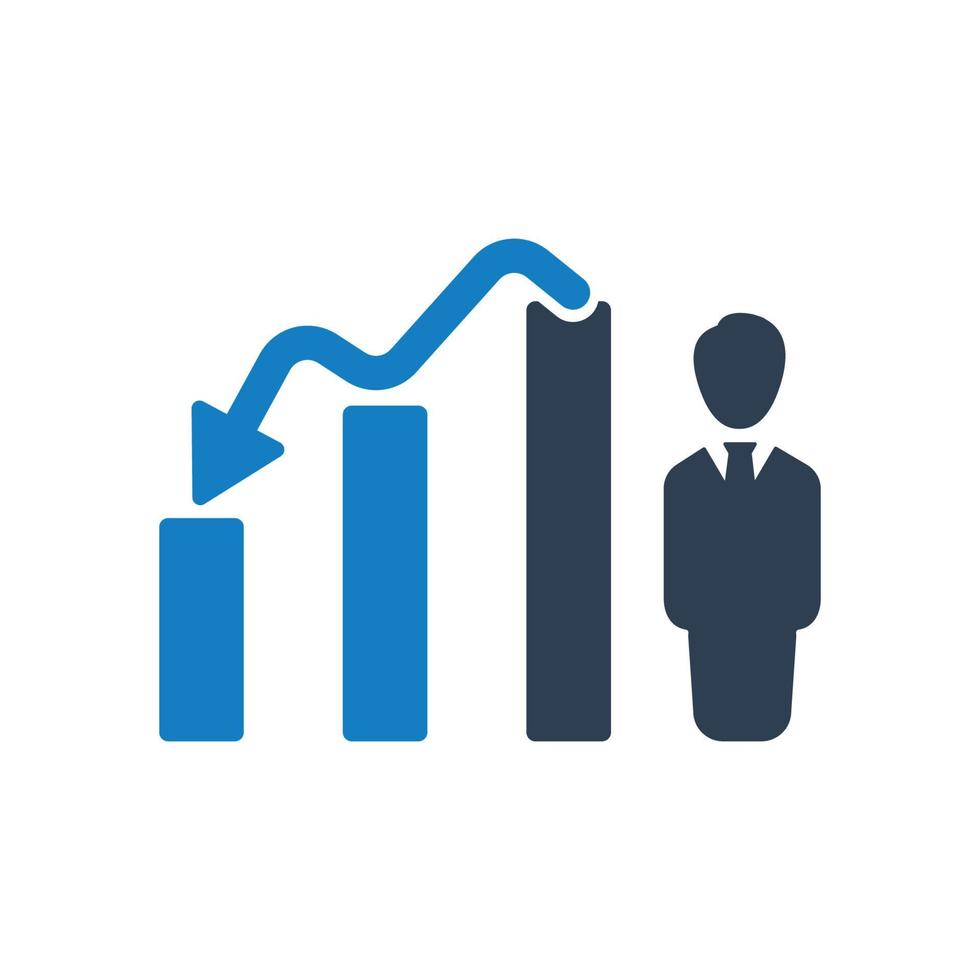 Trends arrows, Downward Analysis Icon vector