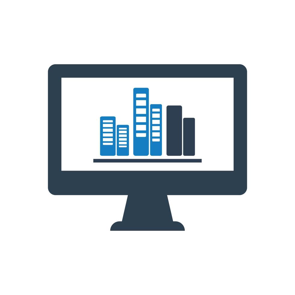 Financial Report Icon, Financial statistics report icon vector