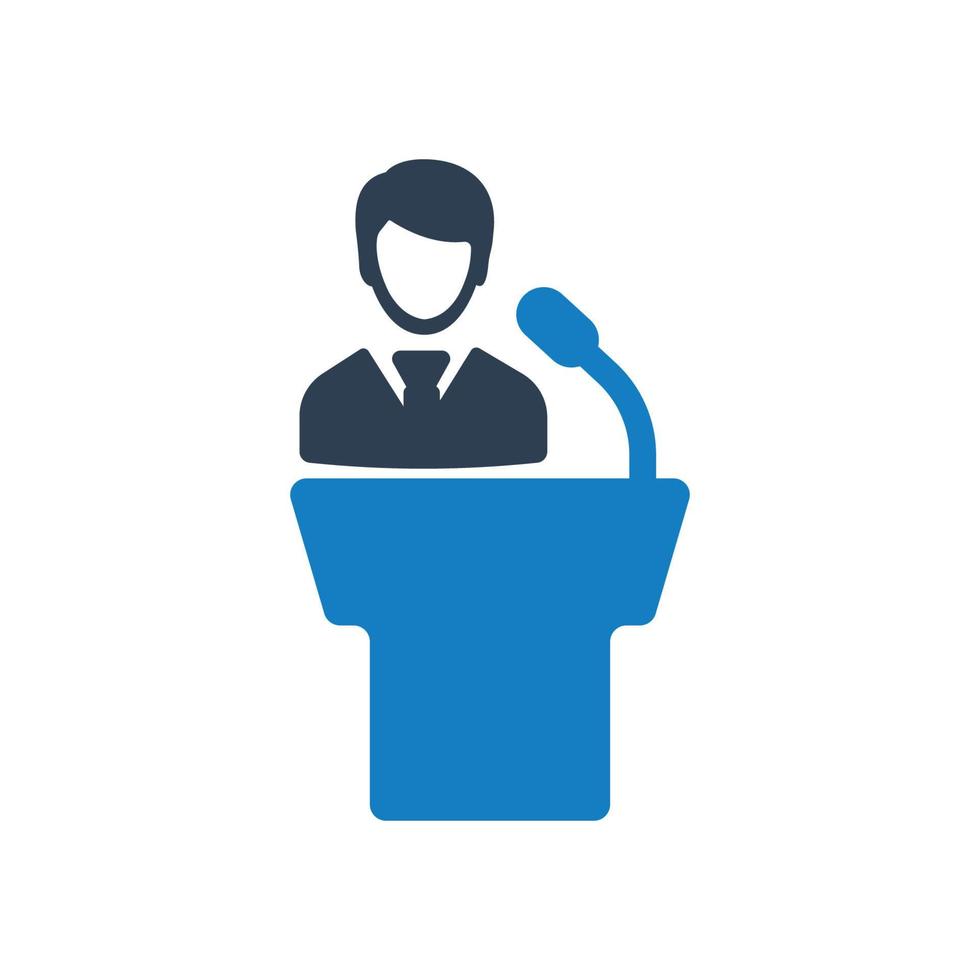 Public speech, presentation, conference icon vector