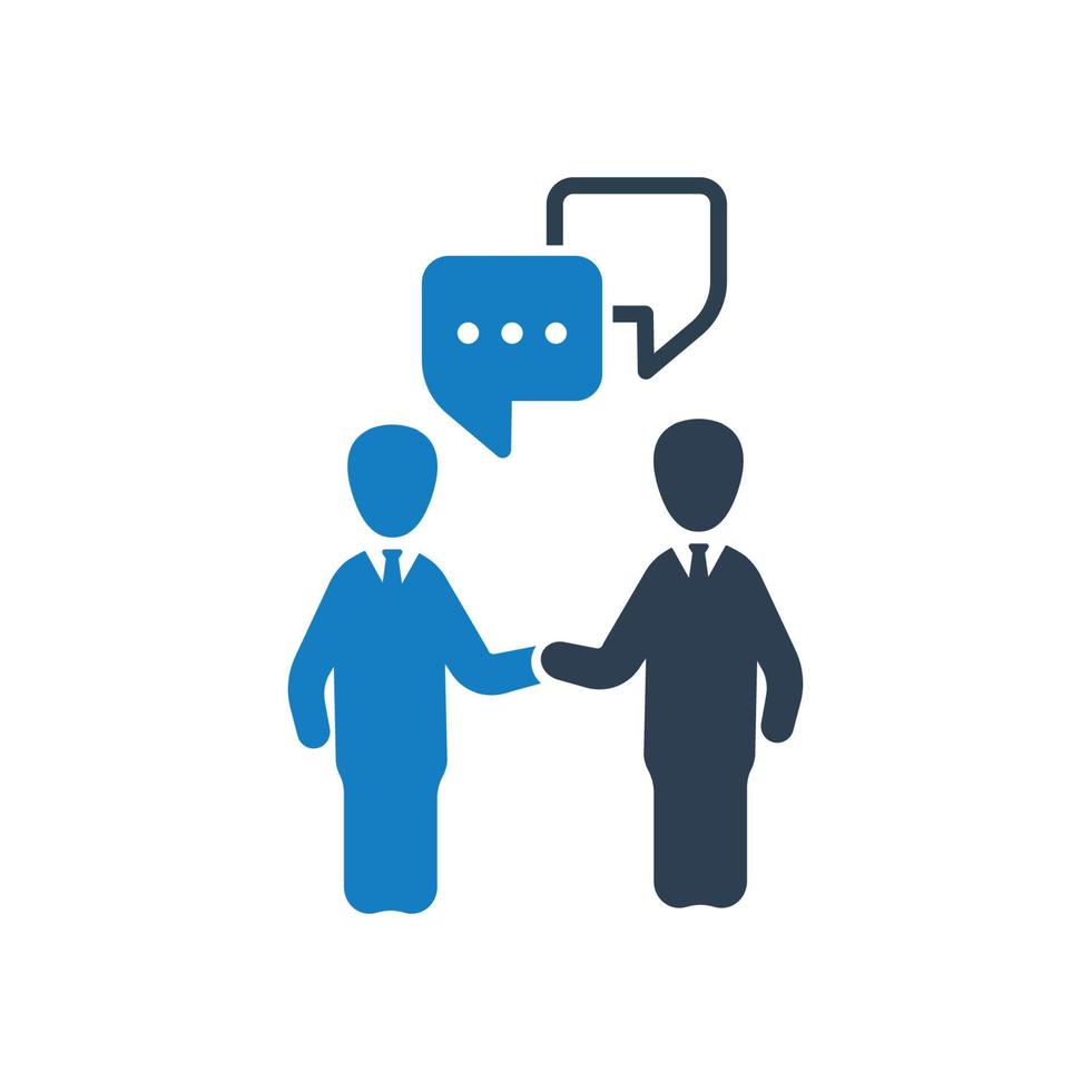 Business discussion, conversation, talk icon vector