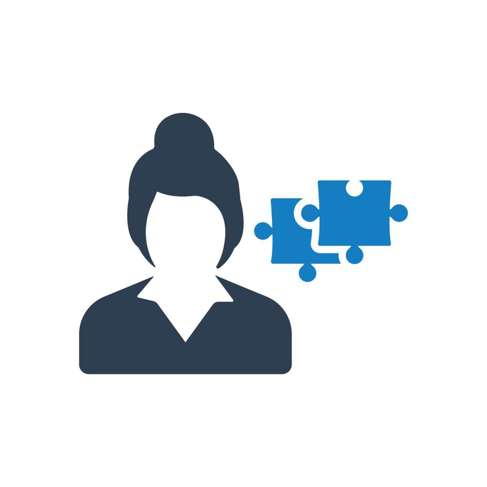 Business problem solving, puzzle icon vector