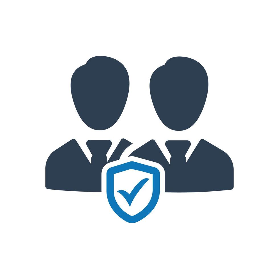 Business employees security, protection icon vector
