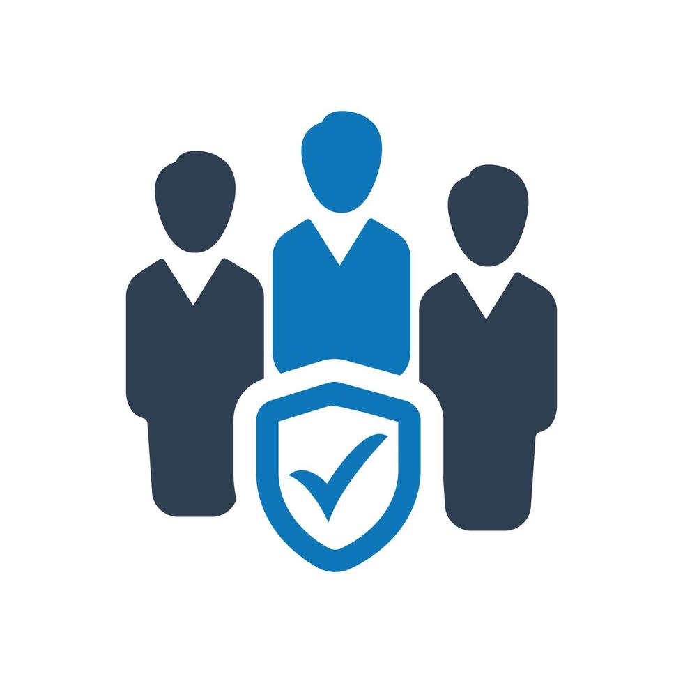 Business employees security, protection icon vector