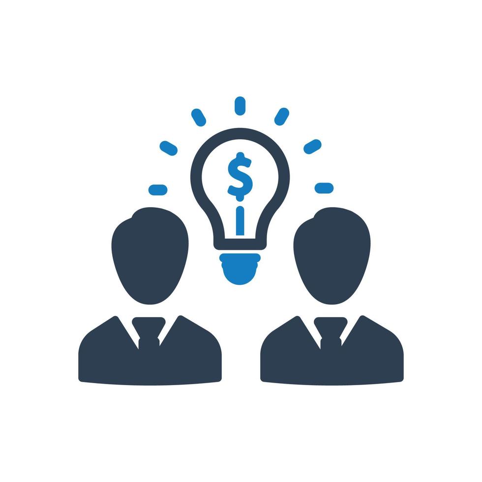 Business creative solution, business idea icon vector