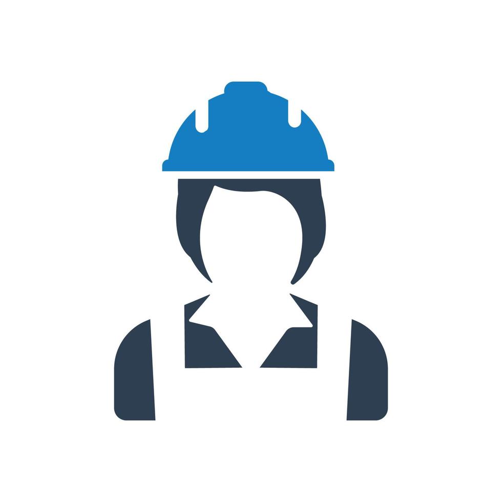 Construction woman worker icon vector