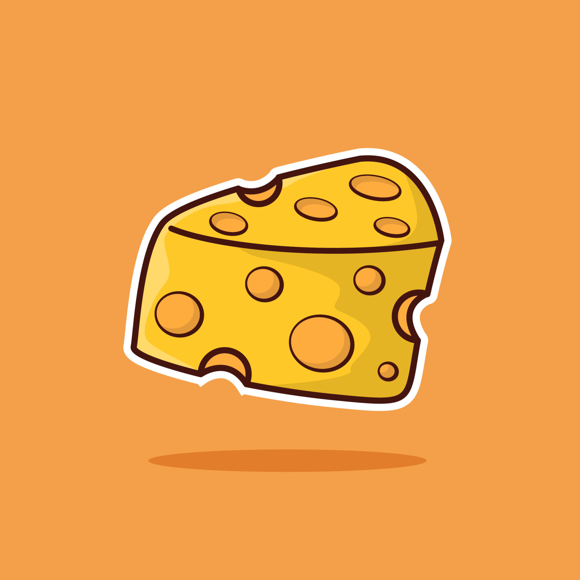 Cheese Cartoon Vector Illustration. Good Used for Sticker, Logo, Icon