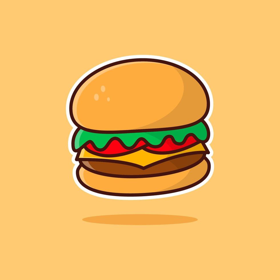 ilustración de vector de dibujos animados de hamburguesa. bueno usado para  pegatinas, logotipos, iconos, imágenes prediseñadas, etc. - vector eps 10  5762130 Vector en Vecteezy