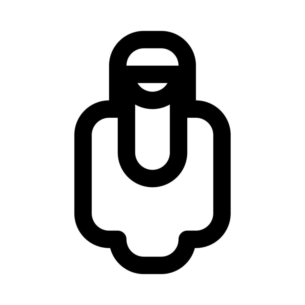 Women of moslem religion with cloak and niqab outline style icon symbol vector