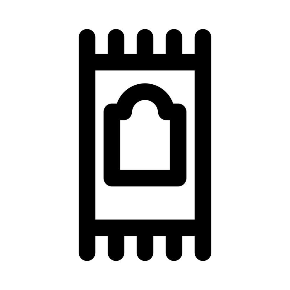 Sajadah rug carpet of Islamic pray religion outline style icon symbol vector