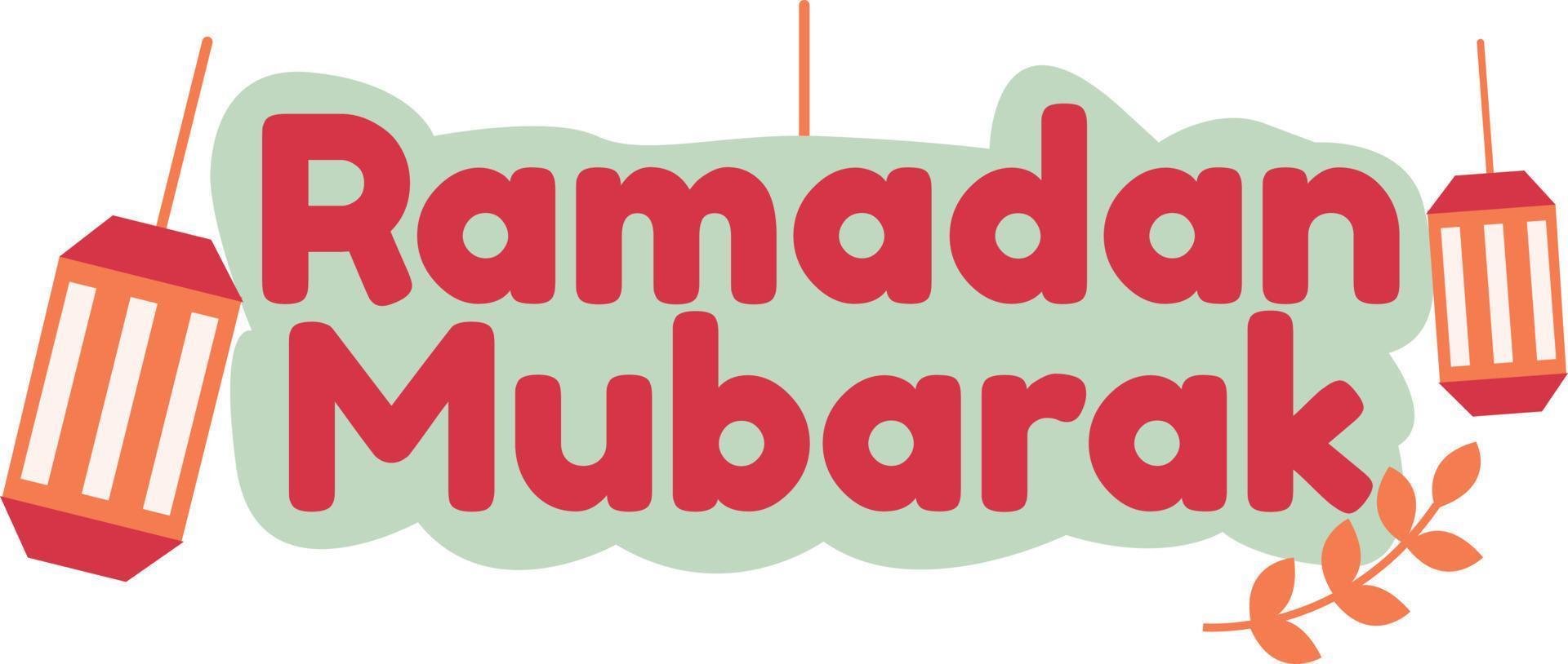 Ramadan Mubarak Typography Vector Decoration