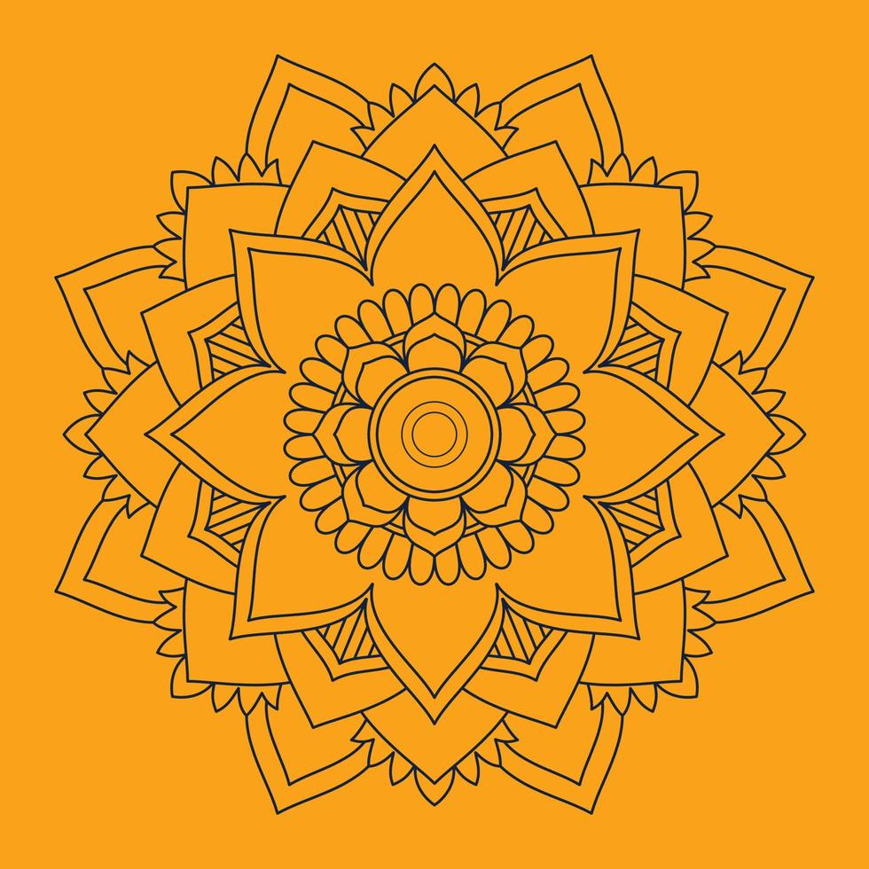 Circular Mandala Coloring page template vector
