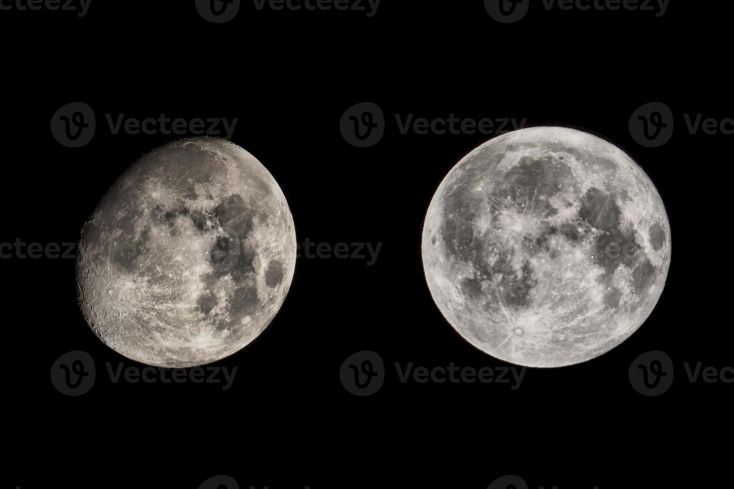 Moon phases seen with telescope photo