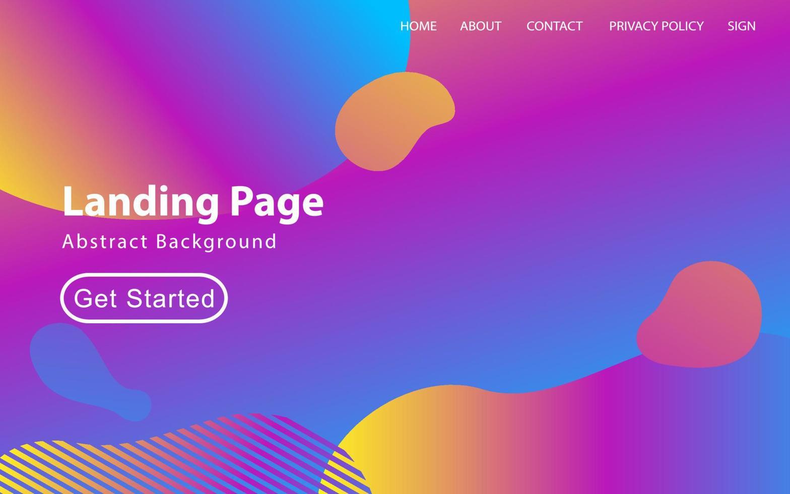 Abstract liquid landing page or web template vector