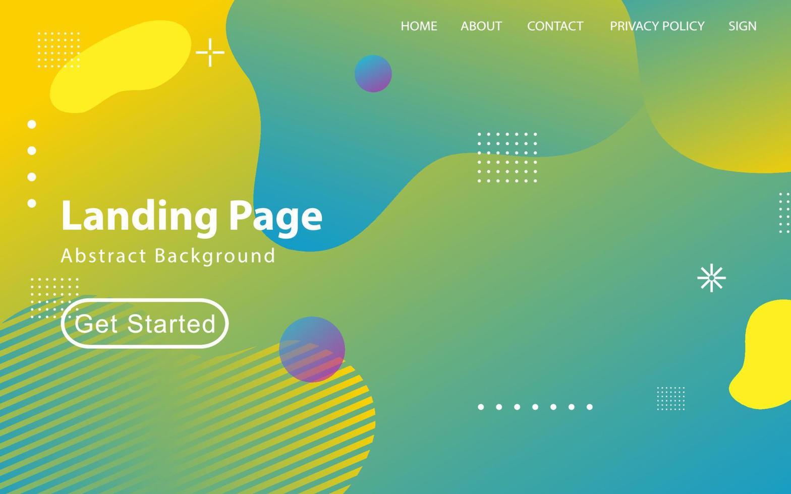 Abstract liquid landing page or web template vector