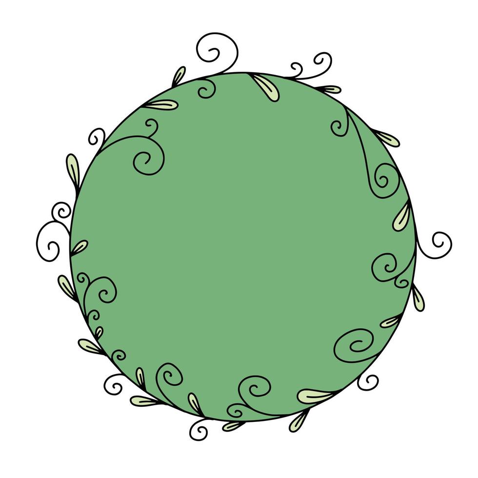 marco floral colorido vectorial con ilustración de hojas. hermosa corona decorativa redonda con hojas para invitaciones, tarjetas de felicitación, bodas vector