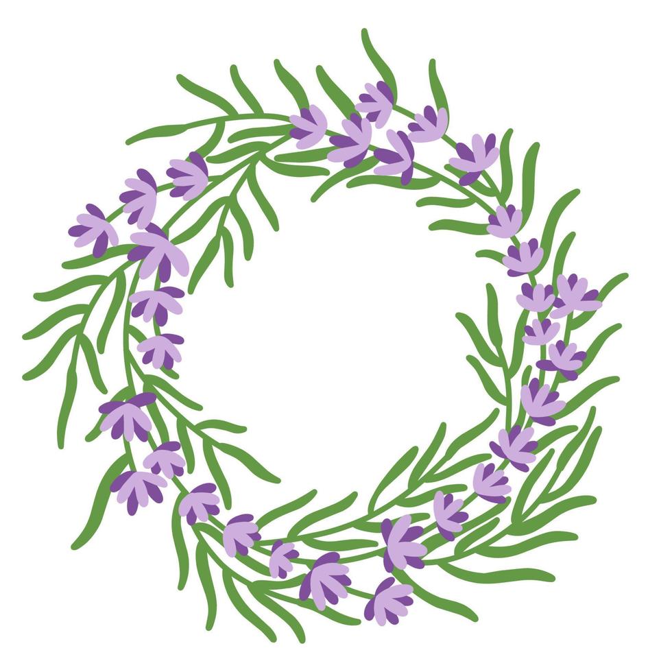 Lavender wreath illustration vector