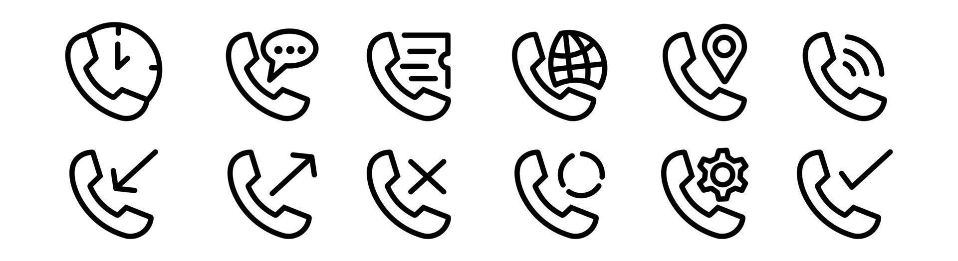 Call icon contact us logo of main mobile app. Black linear icon symbol phone mobile  out incoming vector