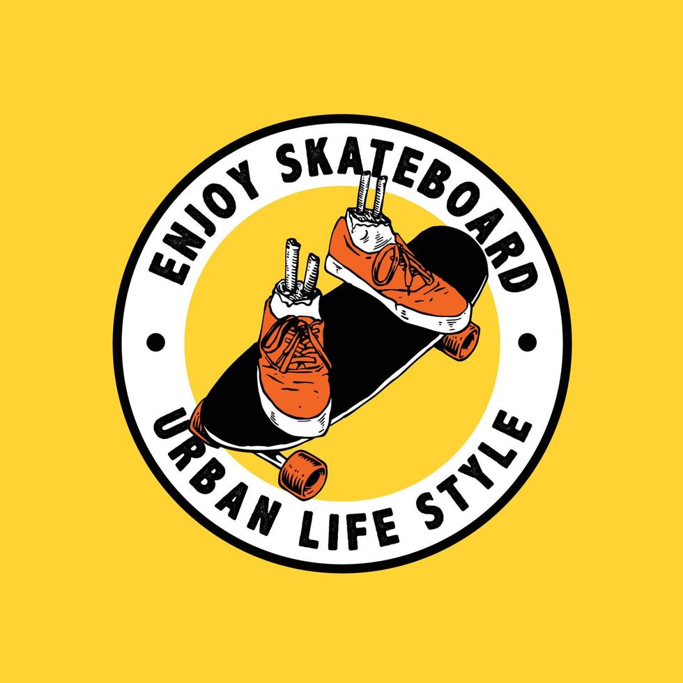 skateboard concept for badge, logo and emblem vector