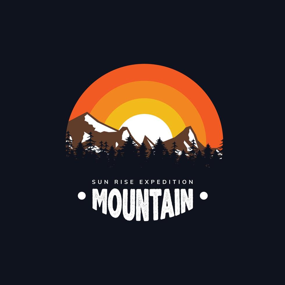 mountain illustration for t-shirt design vector
