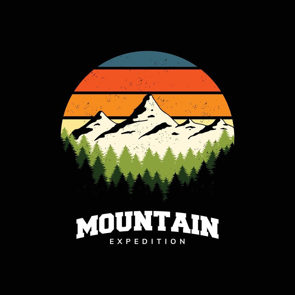 mountain illustration for t-shirt design vector