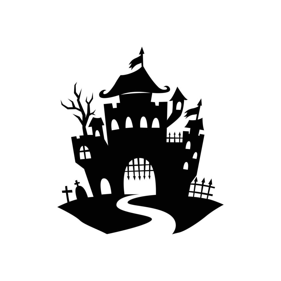 Haunted house silhouette vector