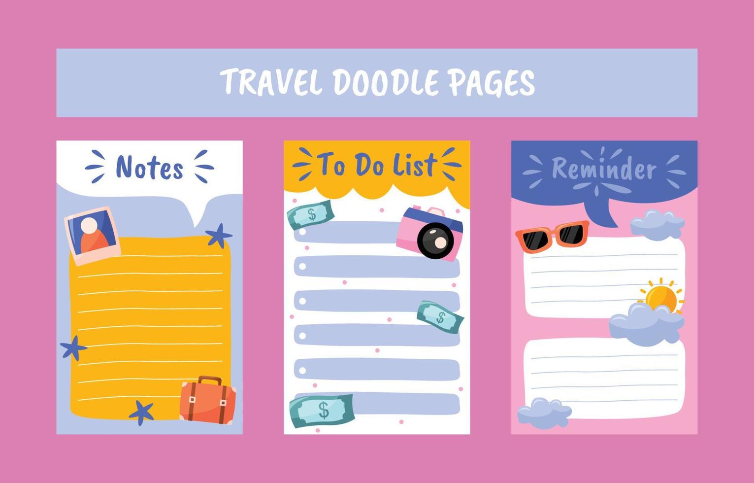 Traveling Journal Template vector