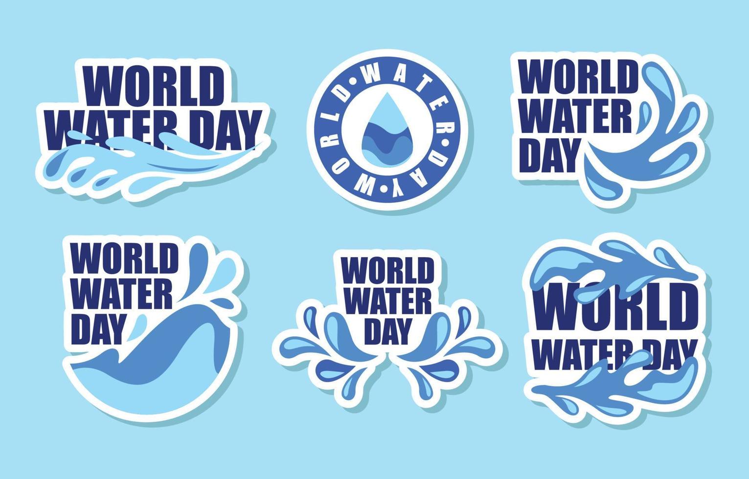 World Water day Sticker Pack vector