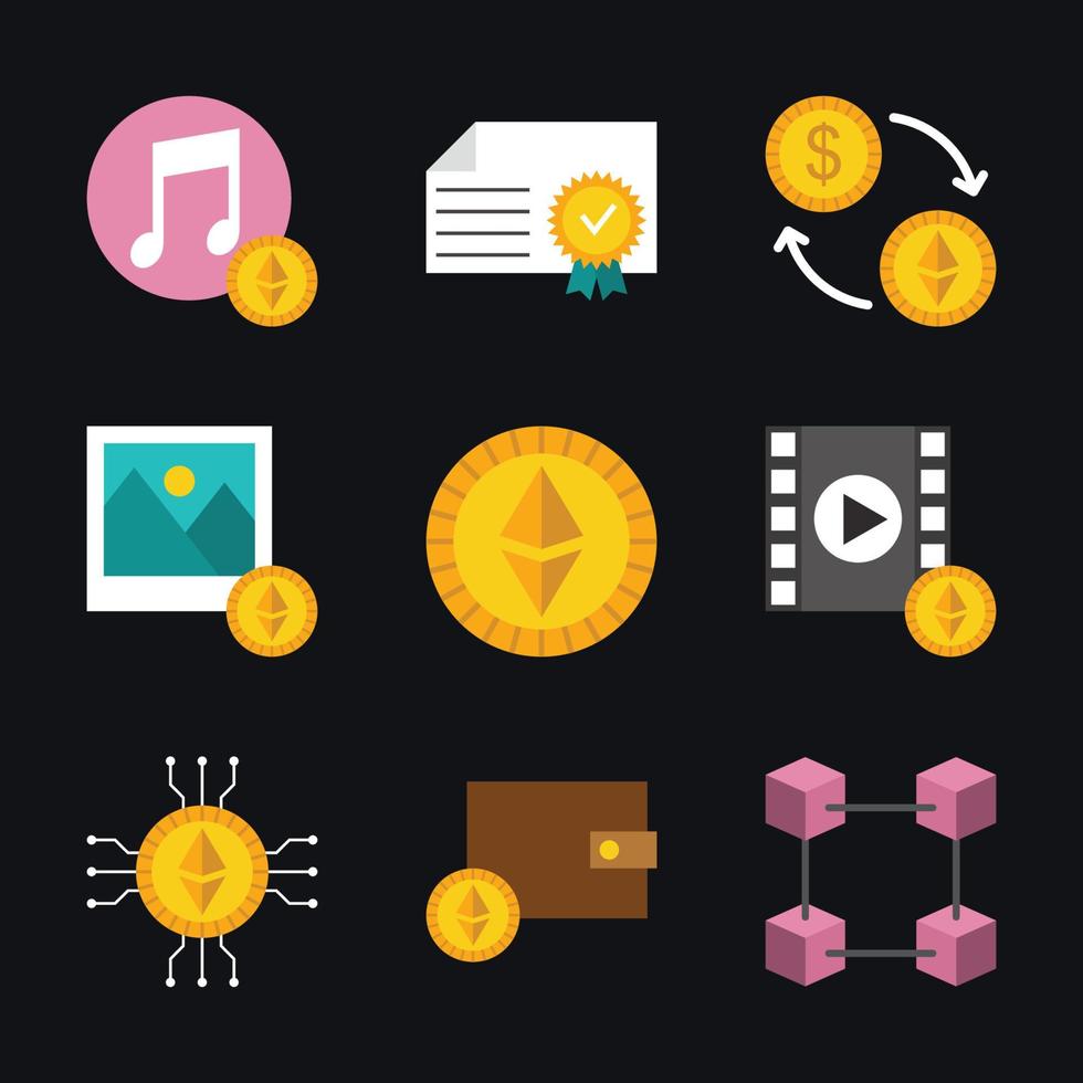 paquete de iconos de finanzas nft vector