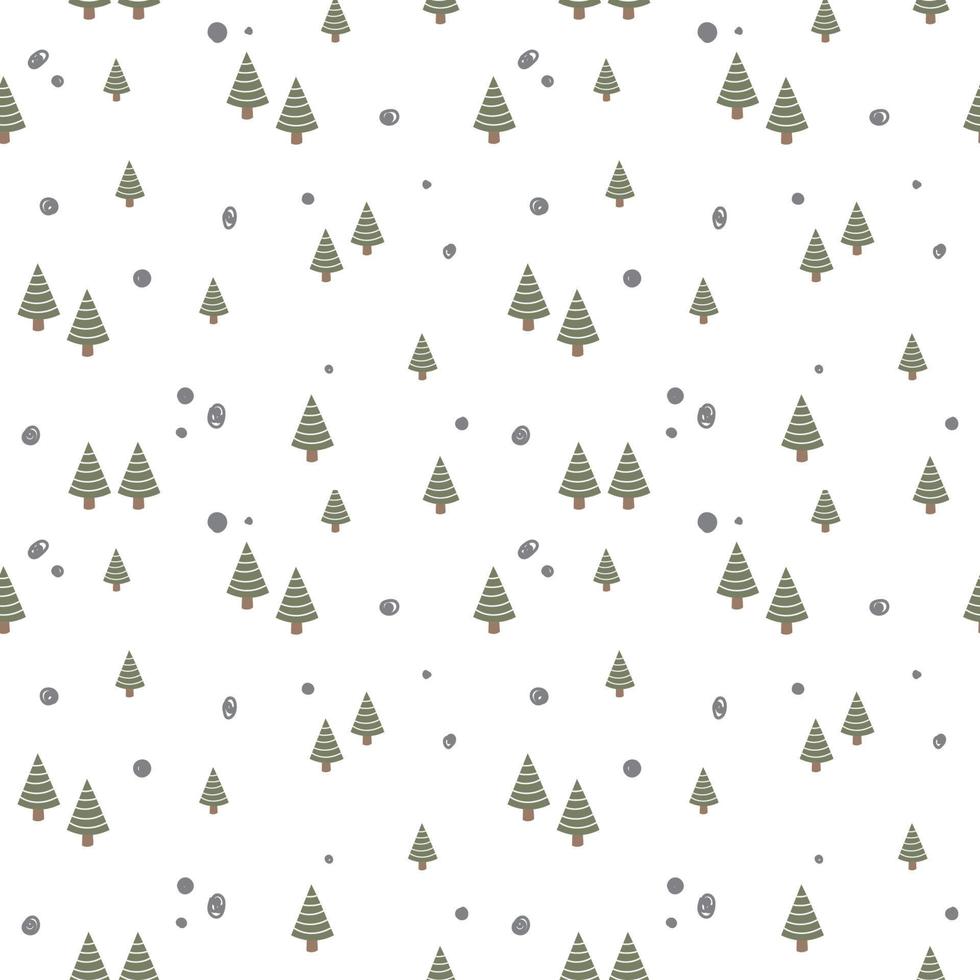 Simple Tree seamless pattern in organic style vector