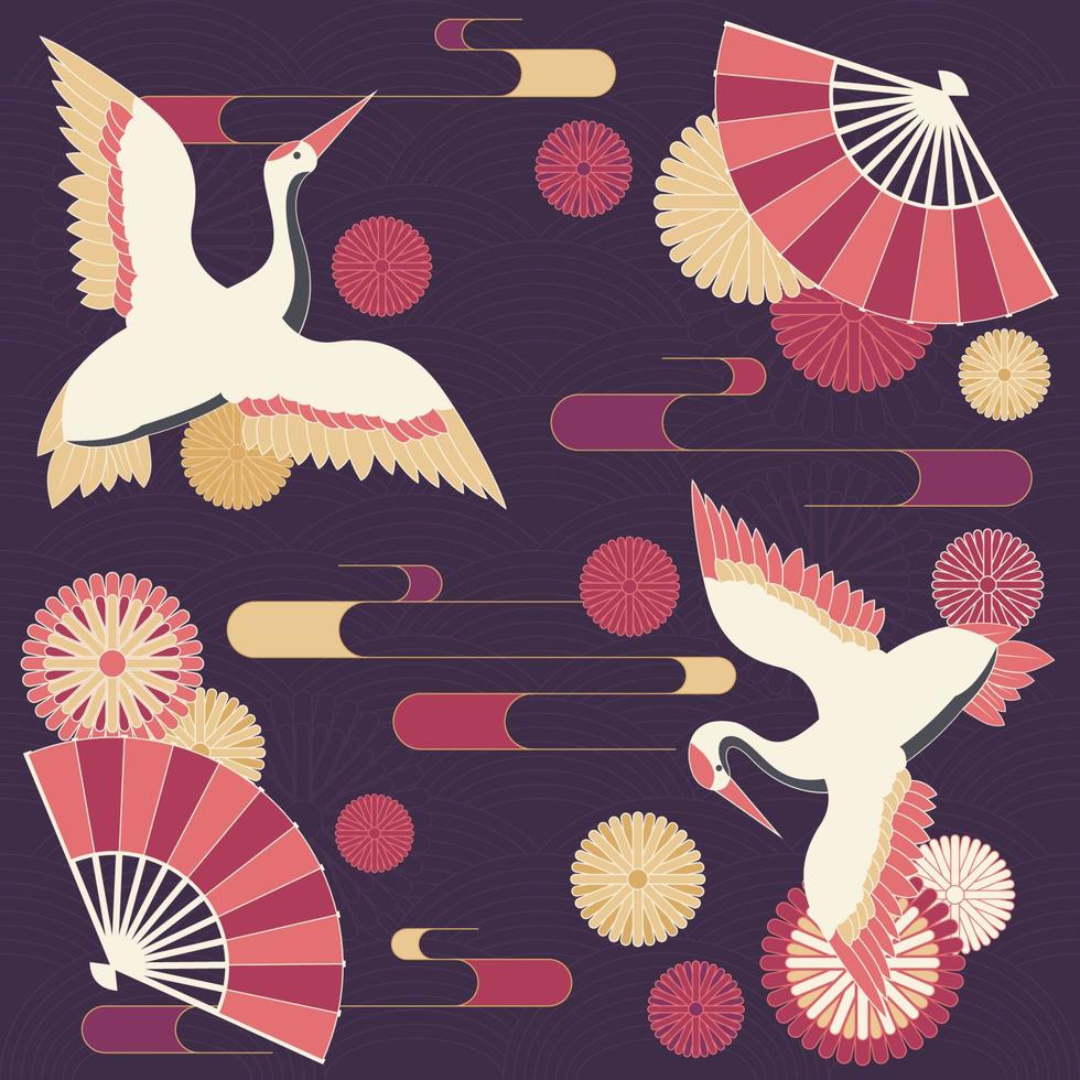 Japanese Element Background vector