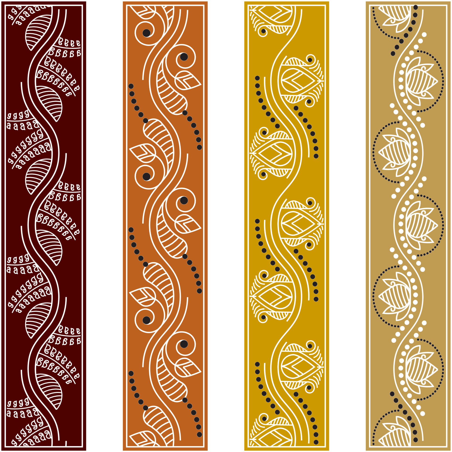 colorful kalamkari vector border design. Indian Traditional