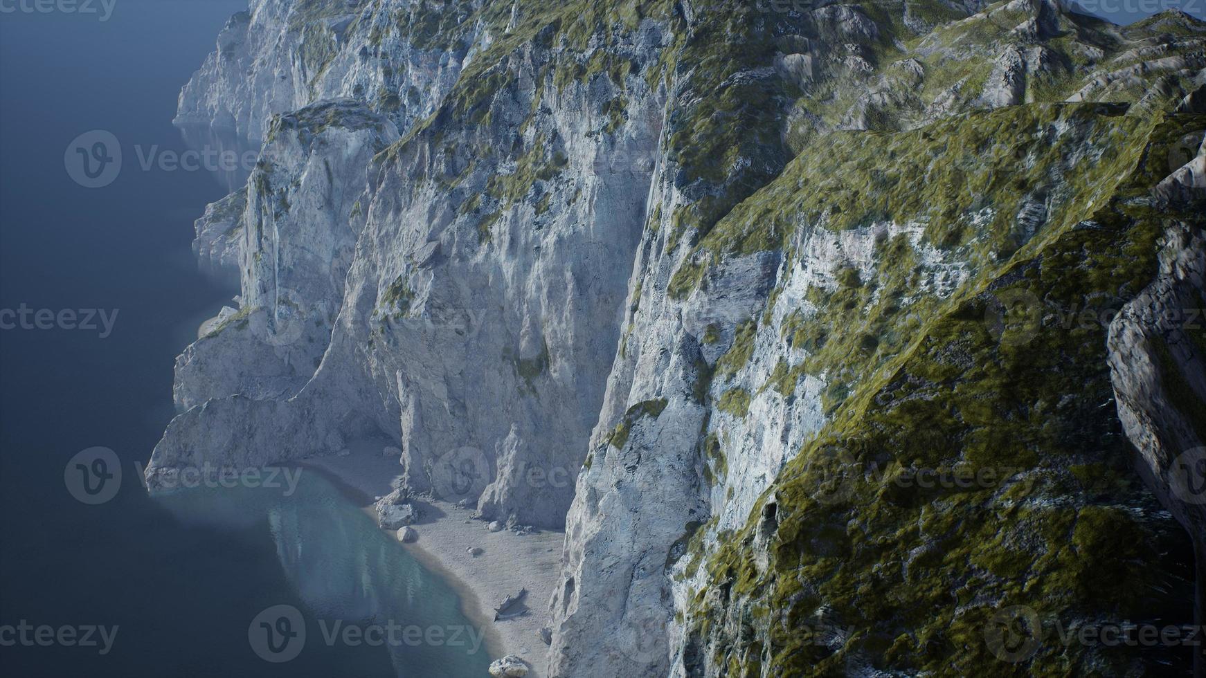 islands of Norway with rocks and cliffs photo